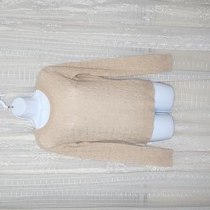 Tan 100% Cashmere Corded Sweater SzS